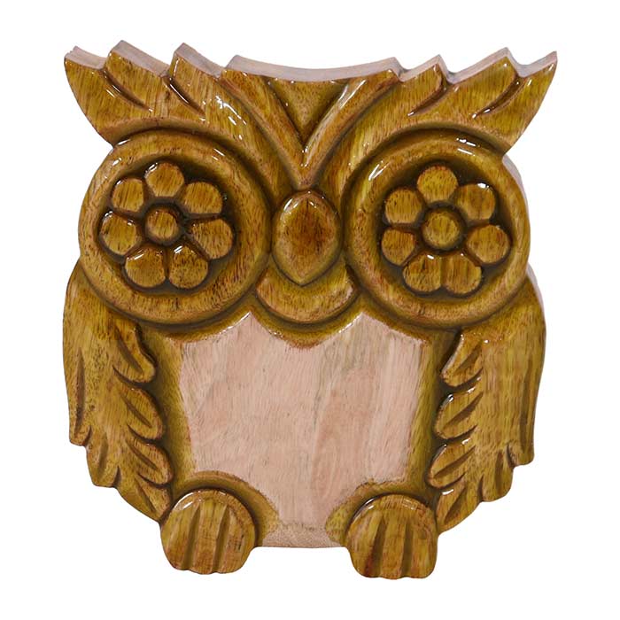 Green and Natural Wood Owl - L