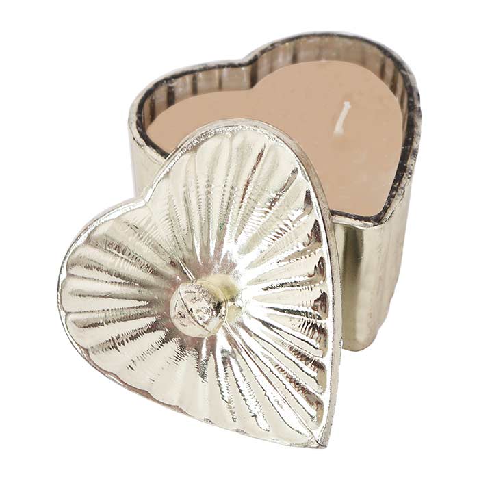 Scatola Glass Heart con Cera Vaniglia - S