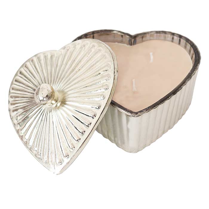 Scatola Glass Heart con Cera Vaniglia - L