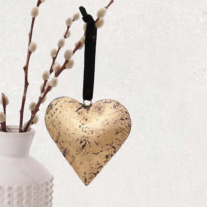 Gold Glamour Heart Decoration - L