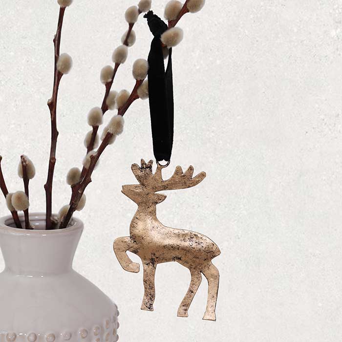 Glamor Gold Reindeer Decoration - S
