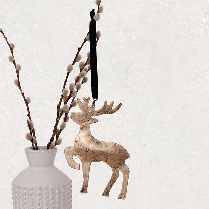 Glamor Gold Reindeer Decoration - L