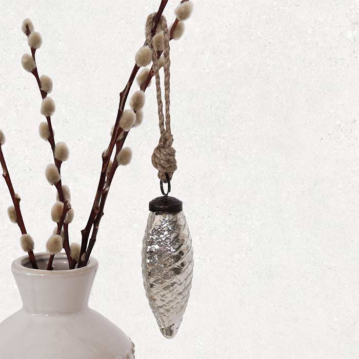 Glass Pinecone Decoration - S
