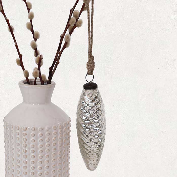 Glass Pinecone Decoration - L