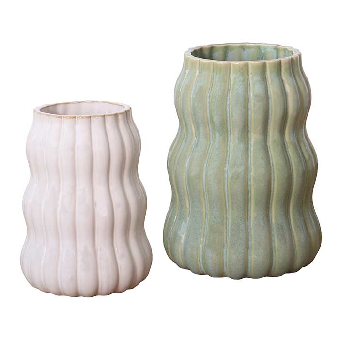 Vasi Wave Light Green/White - Set 2