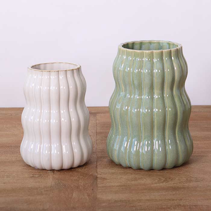 Vasi Wave Light Green/White - Set 2
