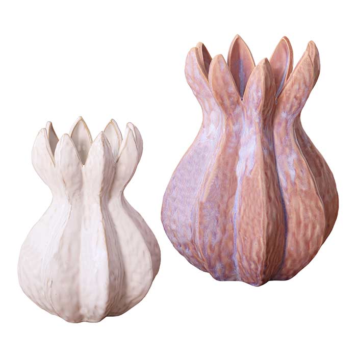 Vasi Crocus Light Pink/White - Set 2
