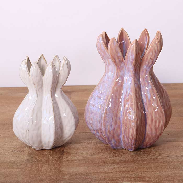 Vasi Crocus Light Pink/White - Set 2