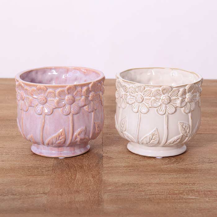 Vasi Flower Joy White/Light Pink - Set 2