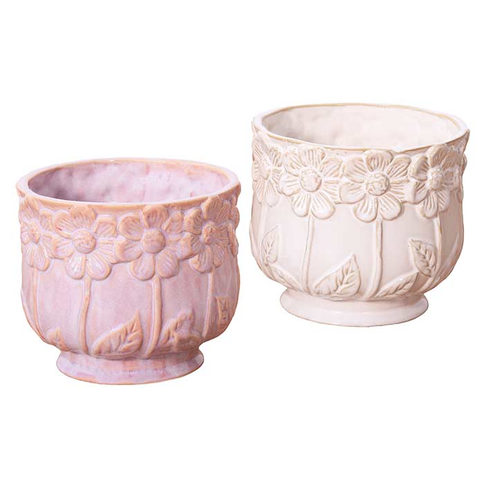 Vasi Flower Joy White/Light Pink - Set 2