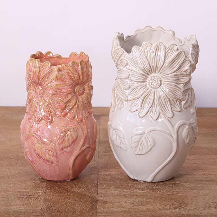 Vasi Daisy Dream White/Pink - Set 2