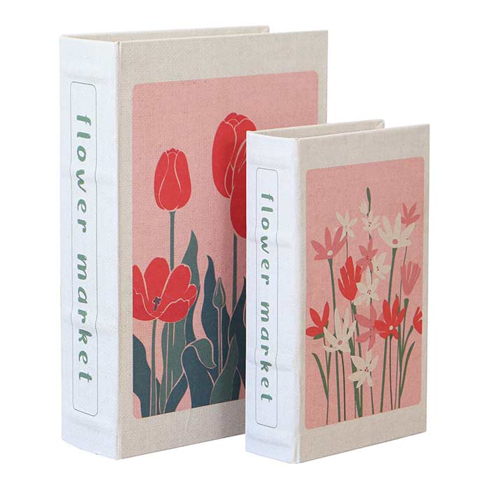 Scatole Libro Flower Market - Set 2