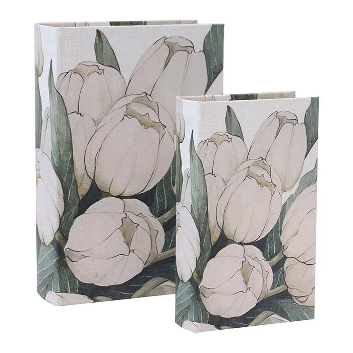 Scatole Libro White Tulip - Set 2