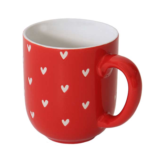 Mug White Hearts - 400 ml