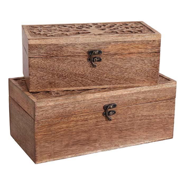 Scatole Legno Tree of Life - Set 2