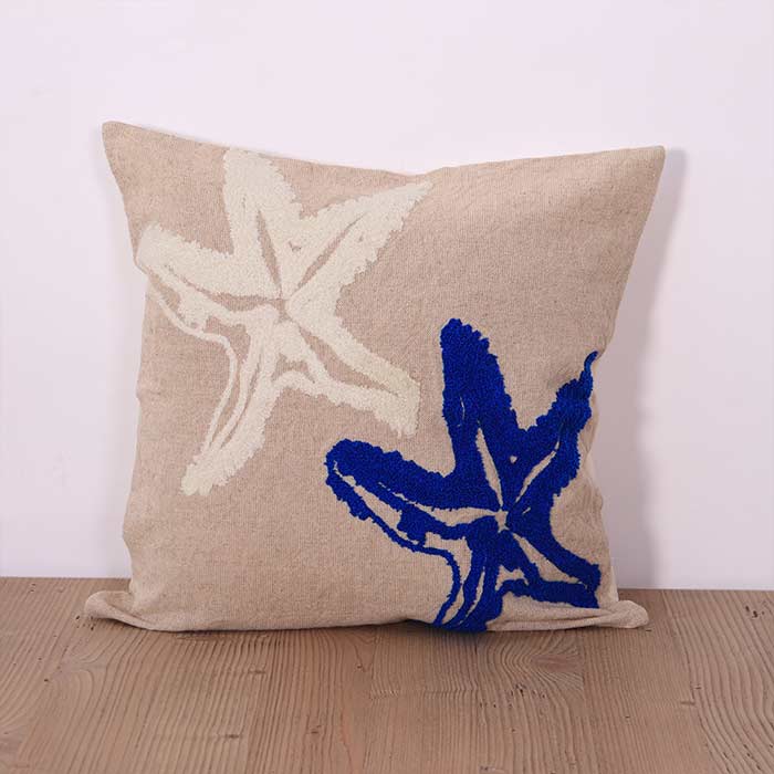 Cuscino Starfish Blue and White - S