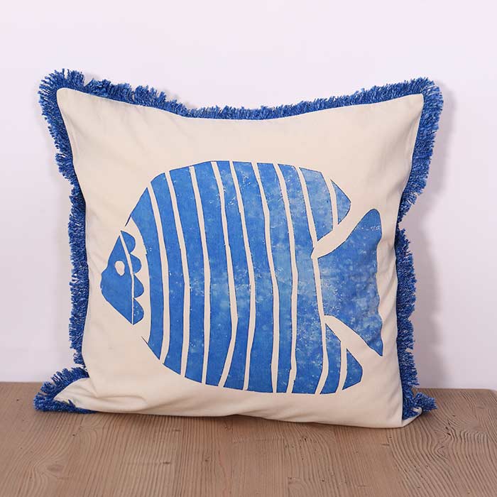 Cuscino Blue Fish - L