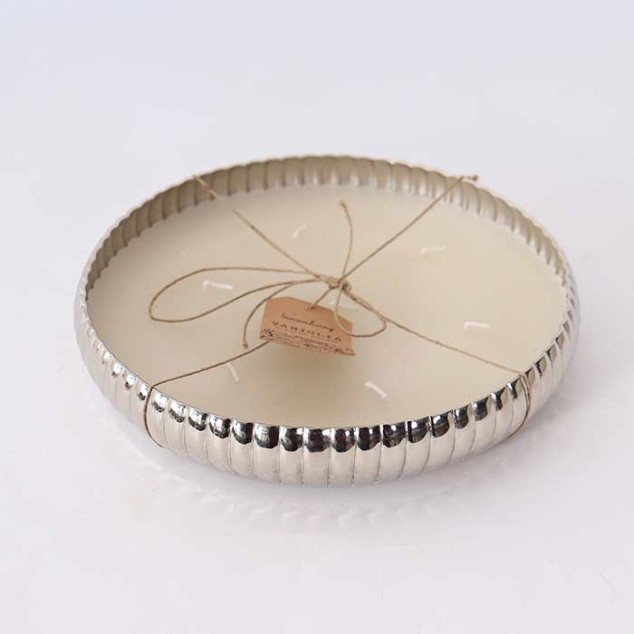 Contenitore Dreamy Silver con Cera Vaniglia - L