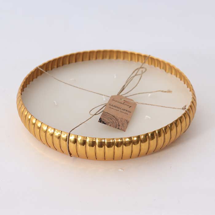 Contenitore Dreamy Gold con Cera Sandalwood - L