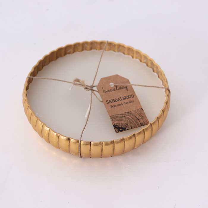 Contenitore Dreamy Gold con Cera Sandalwood - S