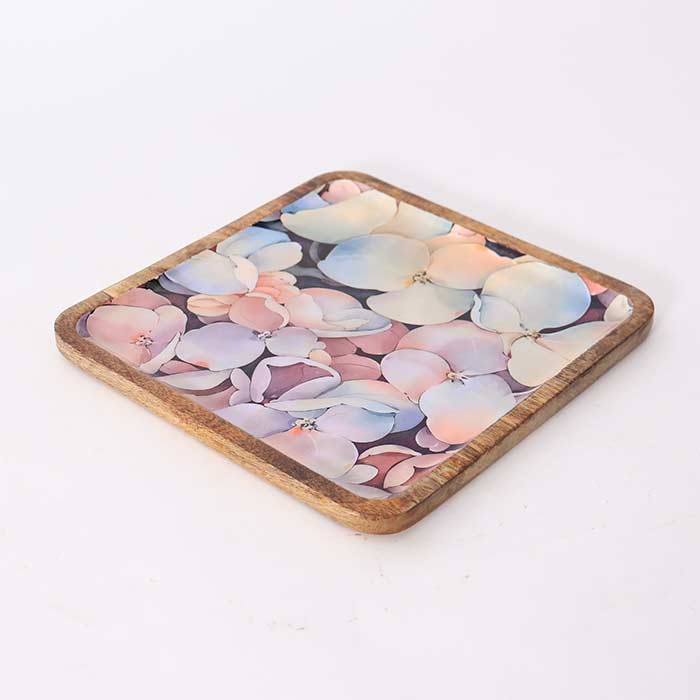 Vassoio Quadrato Thin Fleuri