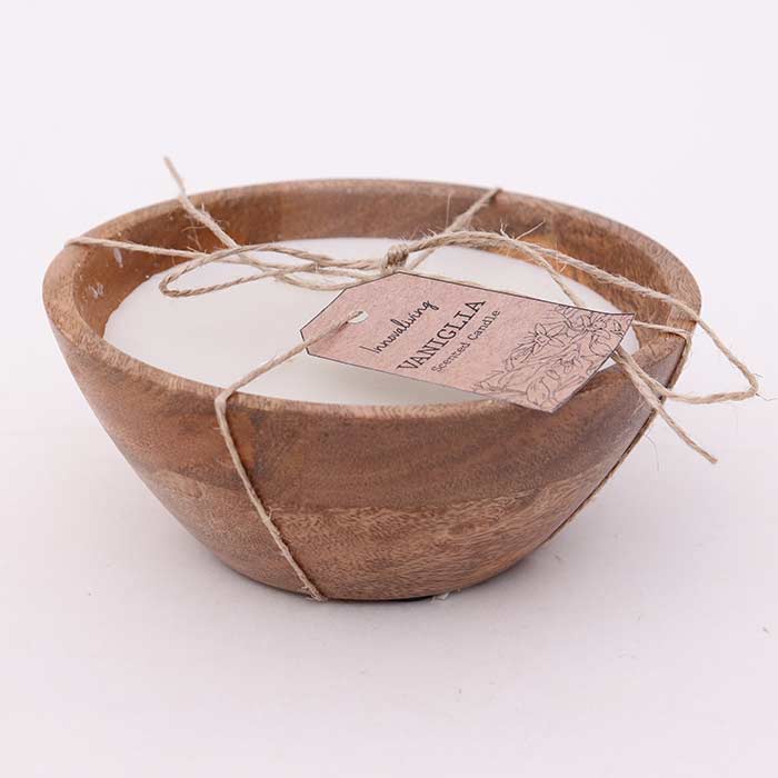 Contenitore Farm Round con Cera Vaniglia - L