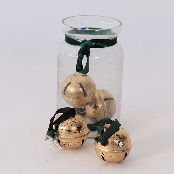 Barattolo con 4 Campanelle Velluto Green