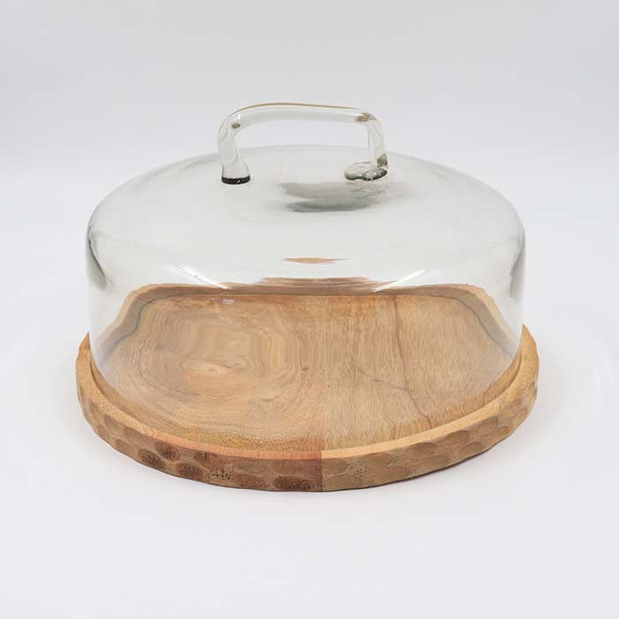 Deco Plate with Glass Cloche - L
