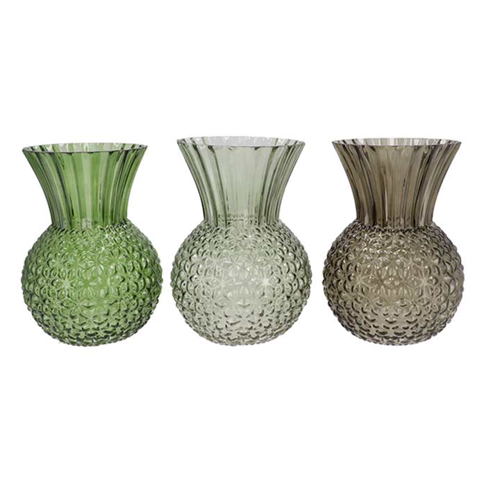 Vaso Little Flowers Green Tone - 3 Col Ass