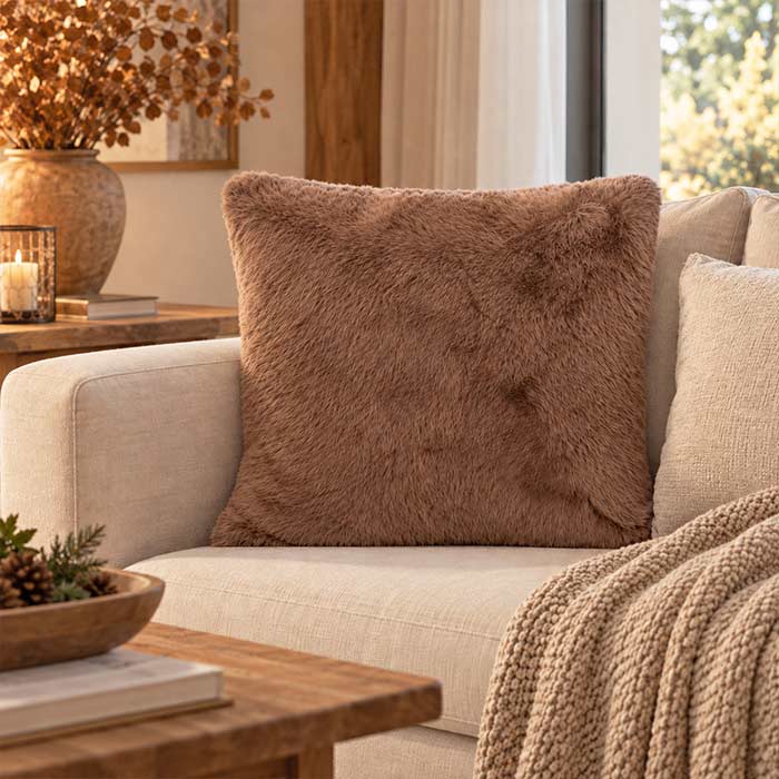 Cuscino Furry Brown - S