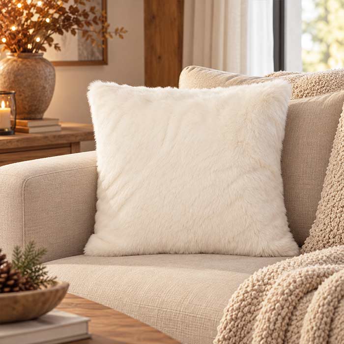 Cuscino Furry White - S