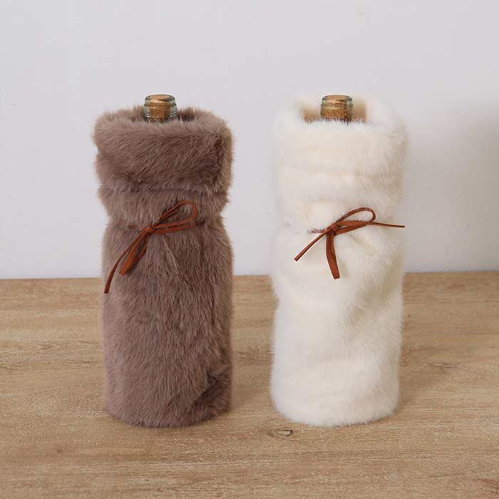 Cover Bottiglia Furry Brown/White - 2 Col Ass