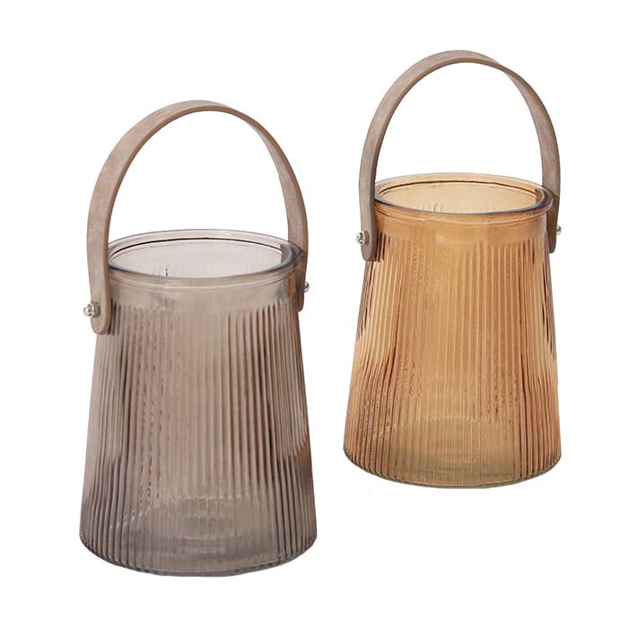 Portacandela Glass Handle - 2 Col Ass