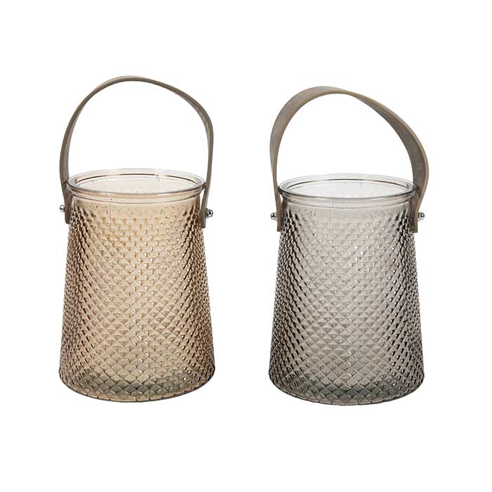 Portacandela Glass Handle - 2 Col Ass