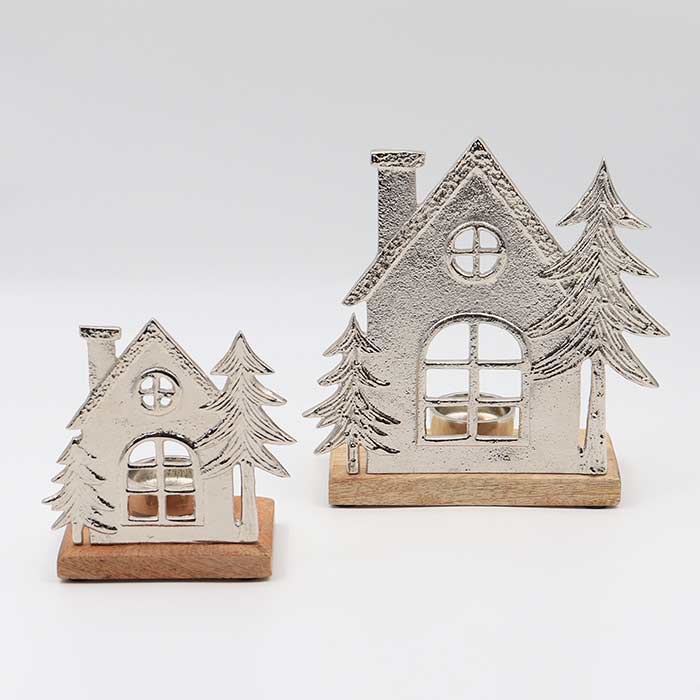Portacandela Home Silver - Set 2