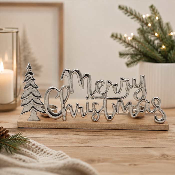 Decorazione Merry Chistmas Silver
