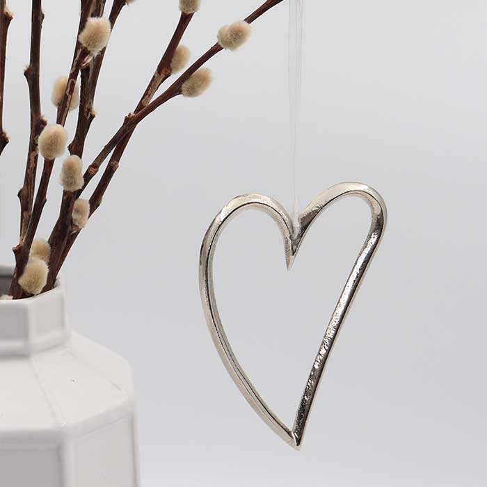 Decorazione Heart Slim Silver
