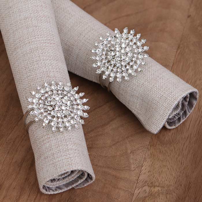 Legatovaglioli Crystal Flower Silver - Set 4