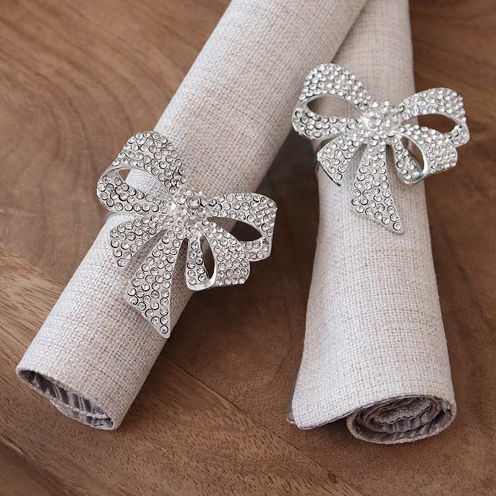 Legatovaglioli Crystal Fiocco Silver - Set 4