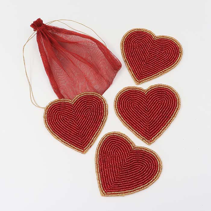 Sottobicchieri Red Heart - Set 4