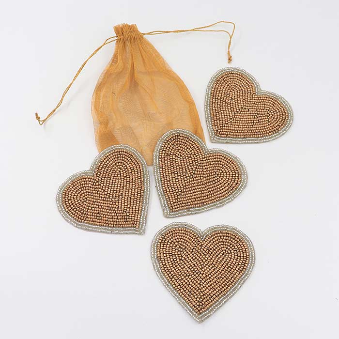 Sottobicchieri Gold Heart - Set 4