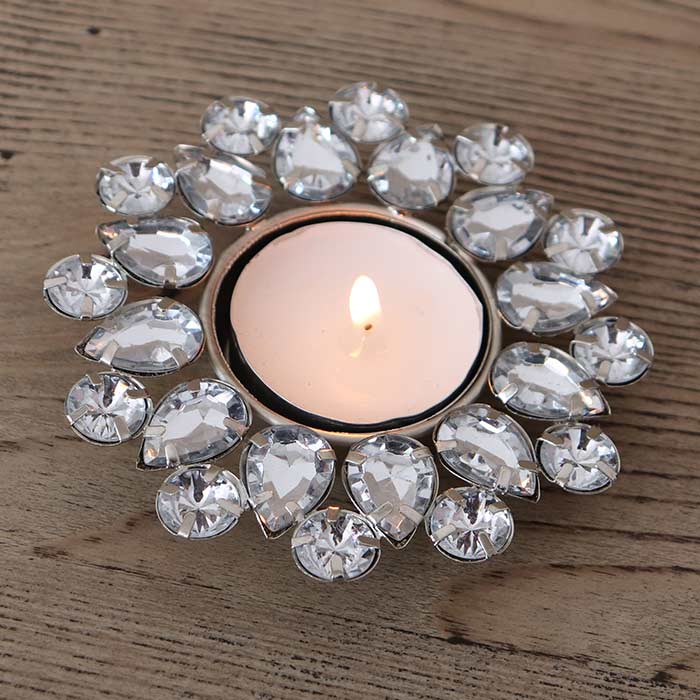 Porta T-Light Flower Crystal