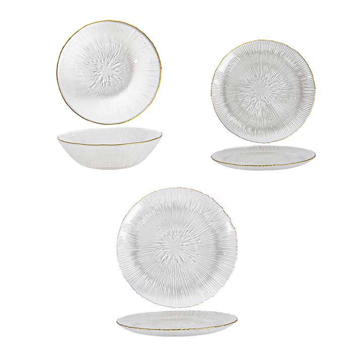 Posto Tavola Vetro Gold Edge - 36 Pz