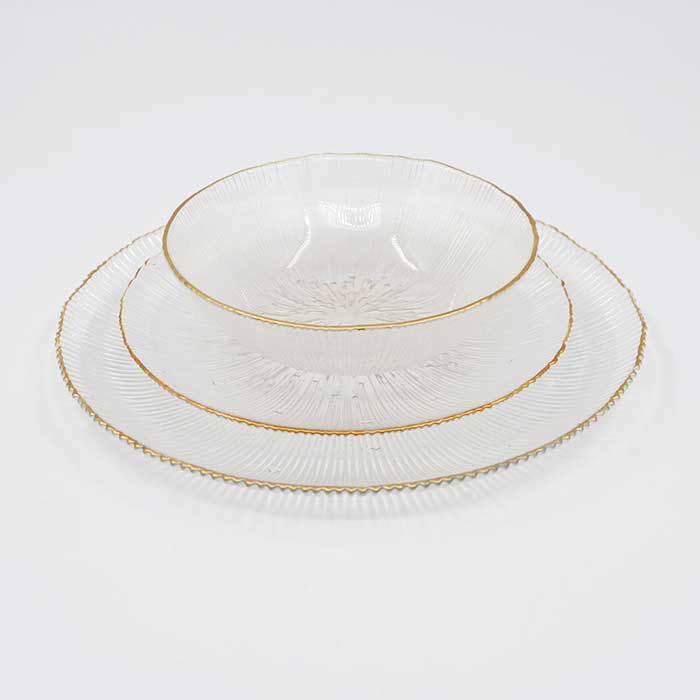 Posto Tavola Vetro Gold Edge - 36 Pz