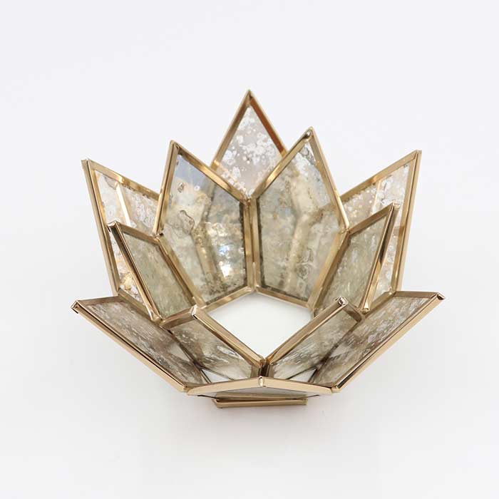Portacandela Flower Antik Glass