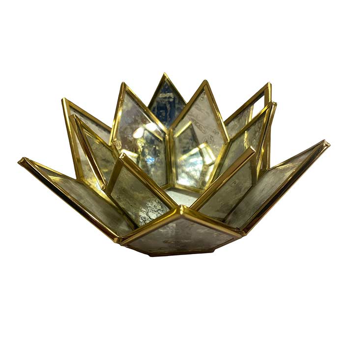 Portacandela Flower Antik Glass